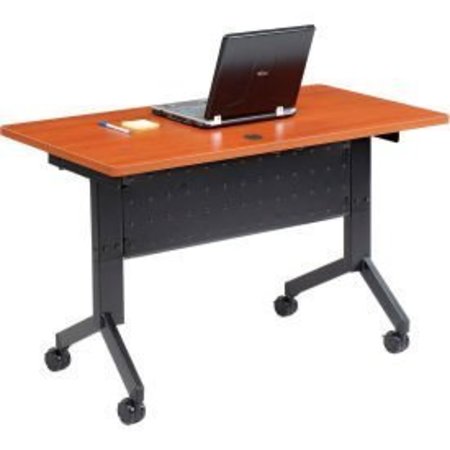 GLOBAL EQUIPMENT Interion    Flip-Top Training Table, 48"L x 24"W, Cherry 695123